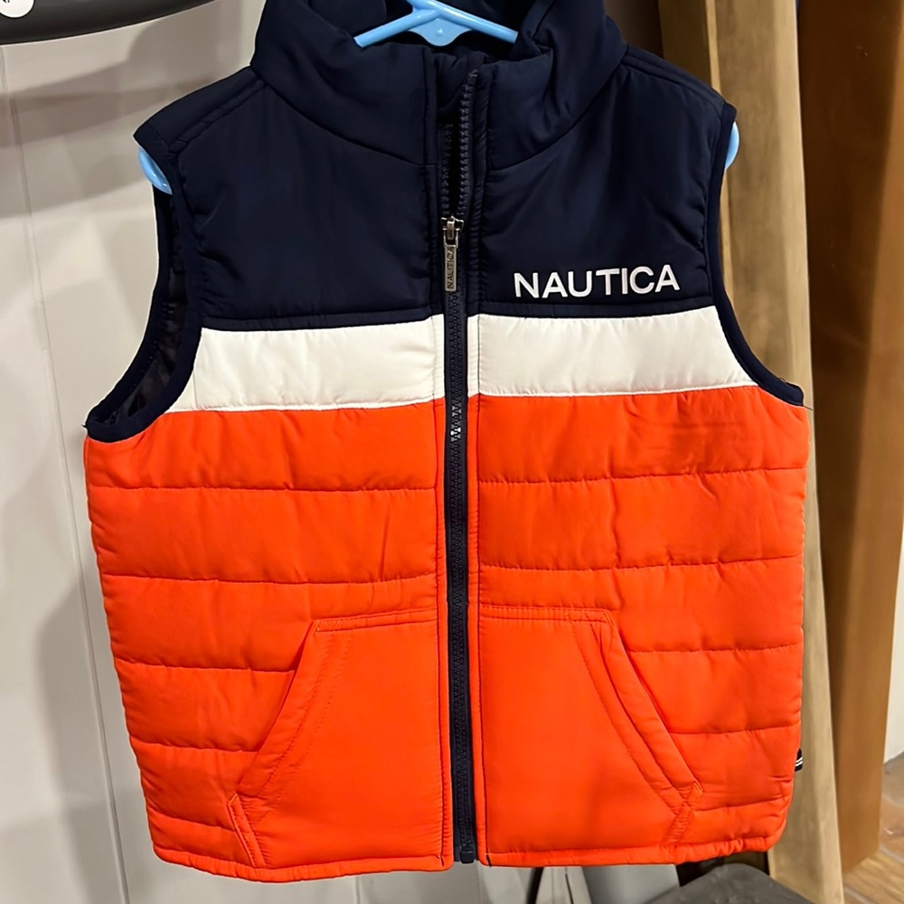 NWOT Nautical Navy blue & Orange Vest